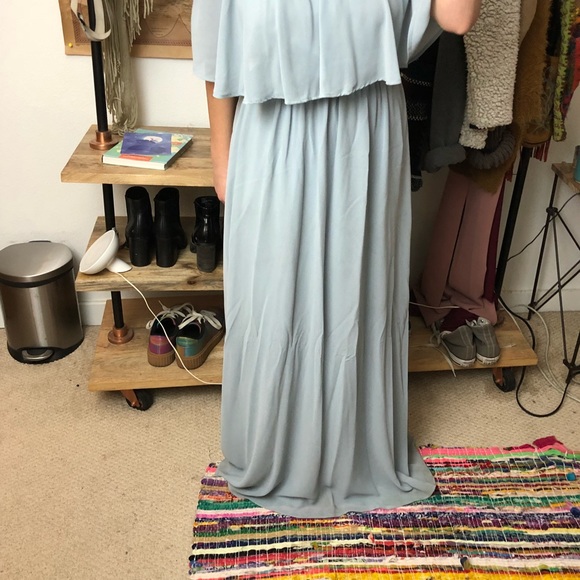 Powder Blue Off-the-shoulder Dress - Picture 4 of 4